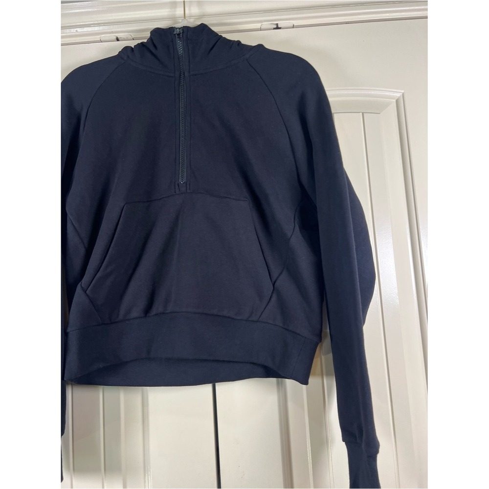 NWT Athleta Easy Forever Fleece‎ 1/2 Zip Hoodie Sweatshirt Black XS - Picture 5 of 11